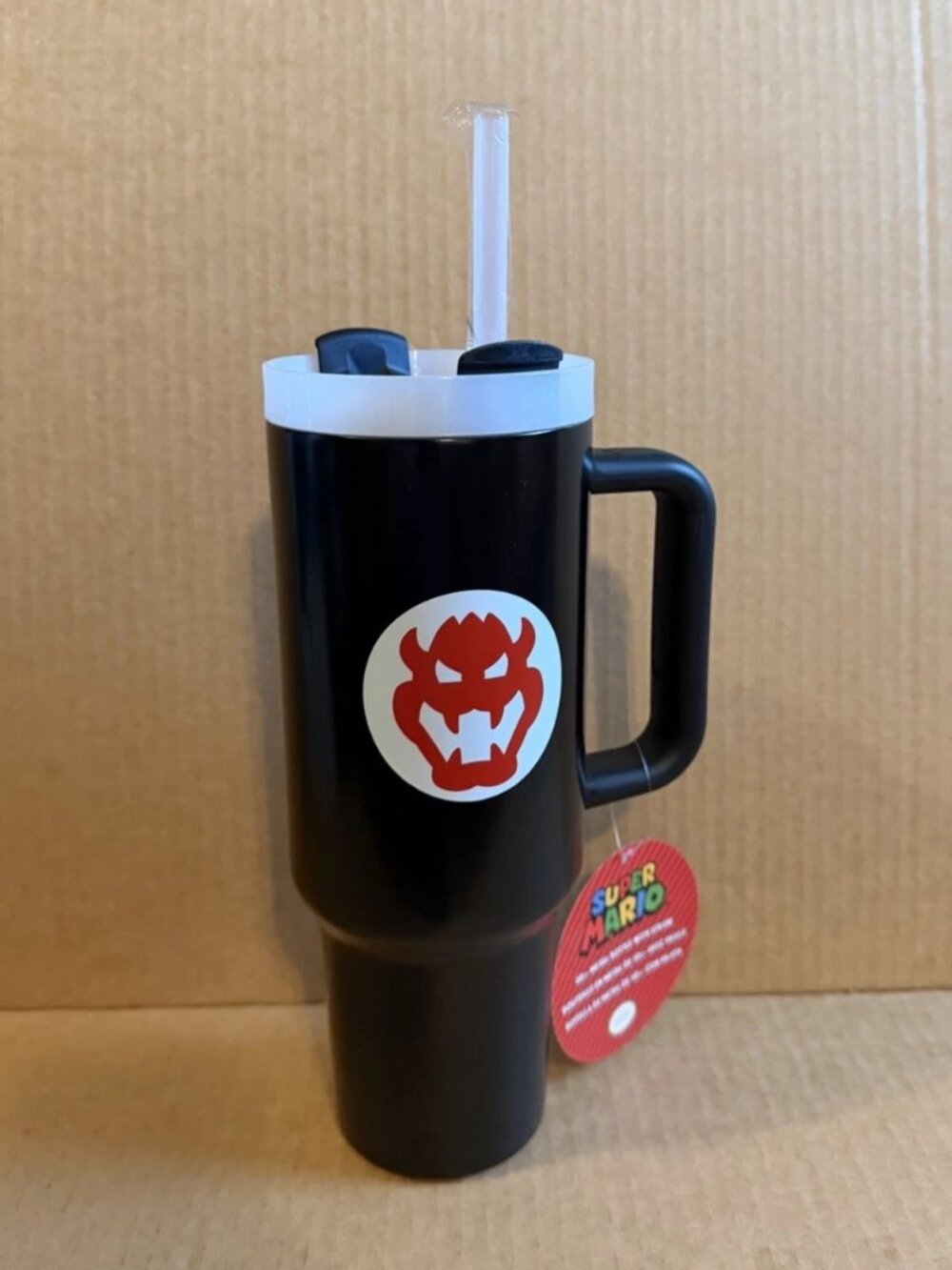 NEW Nintendo Super Mario BOWSER Black 40oz Stainless Steel Tumbler